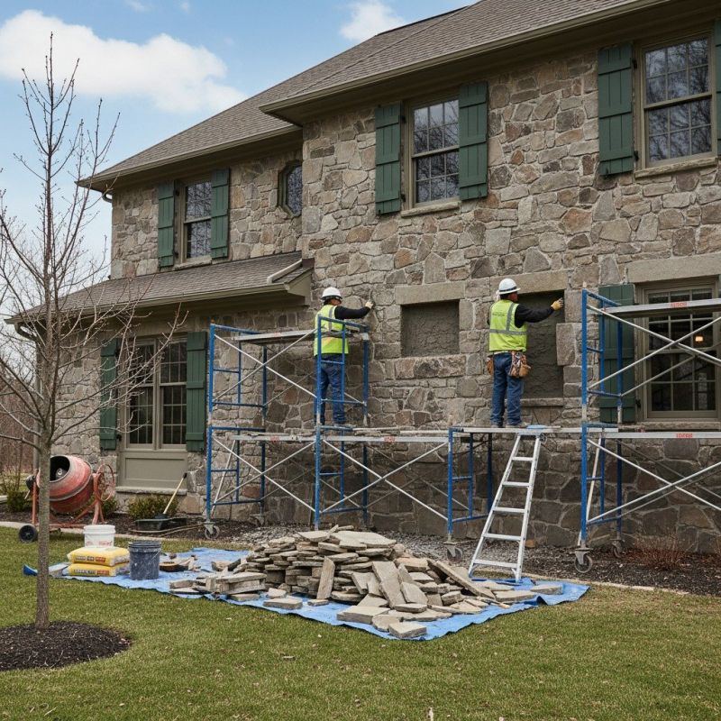 Faux Stone Siding Install