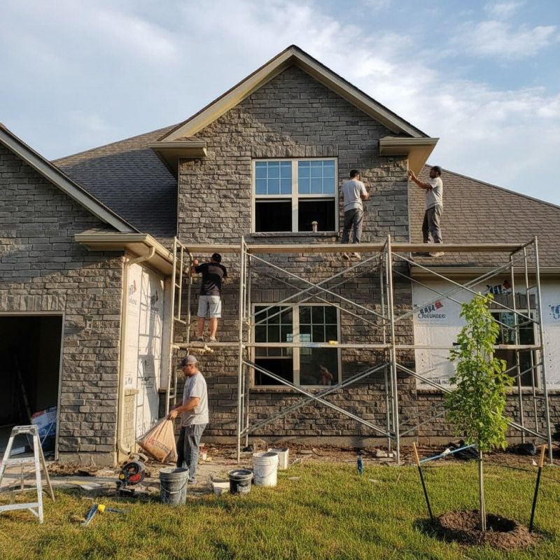 Faux Stone Siding Install