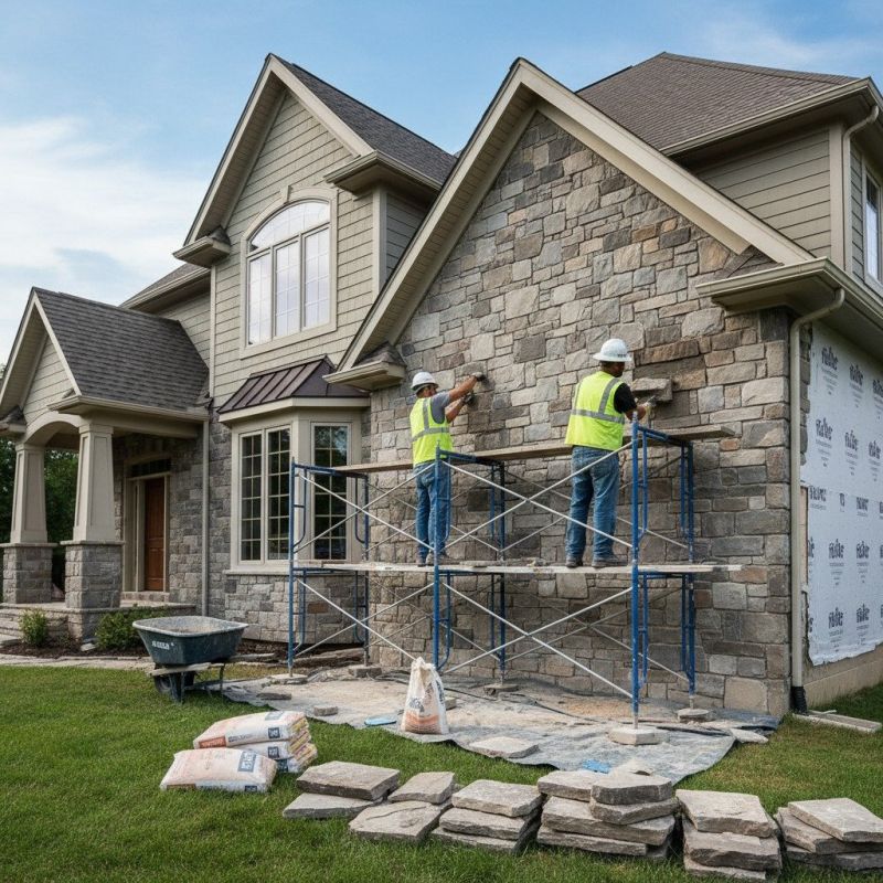Faux Stone Siding Install