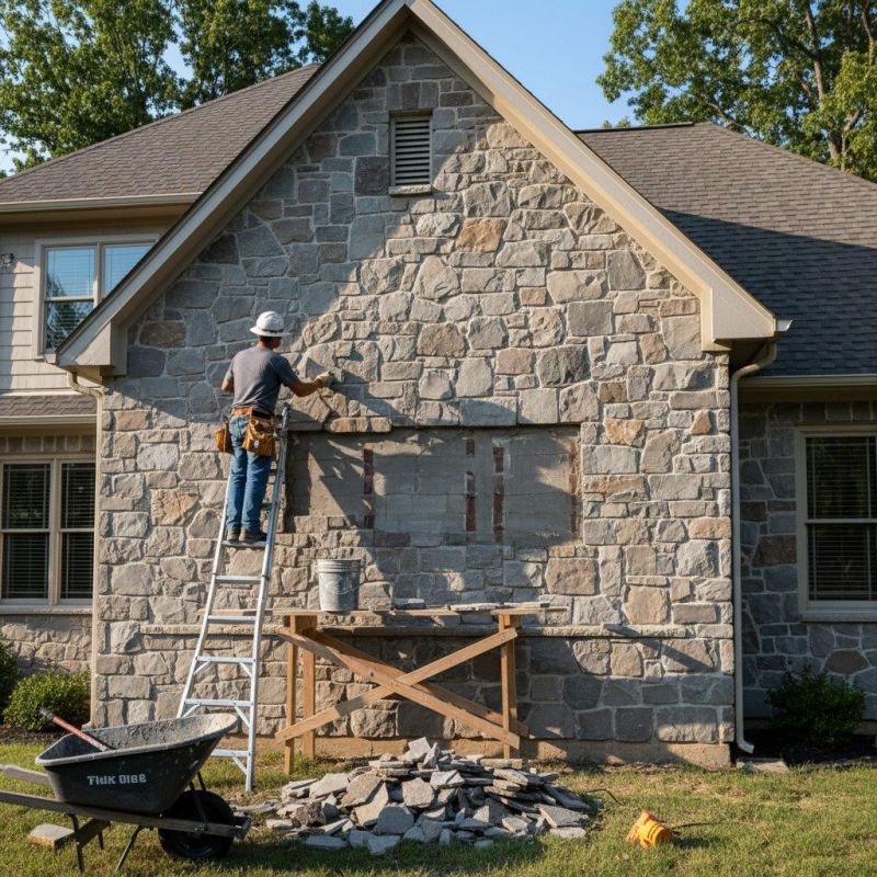 Contact About Faux Stone Siding Install